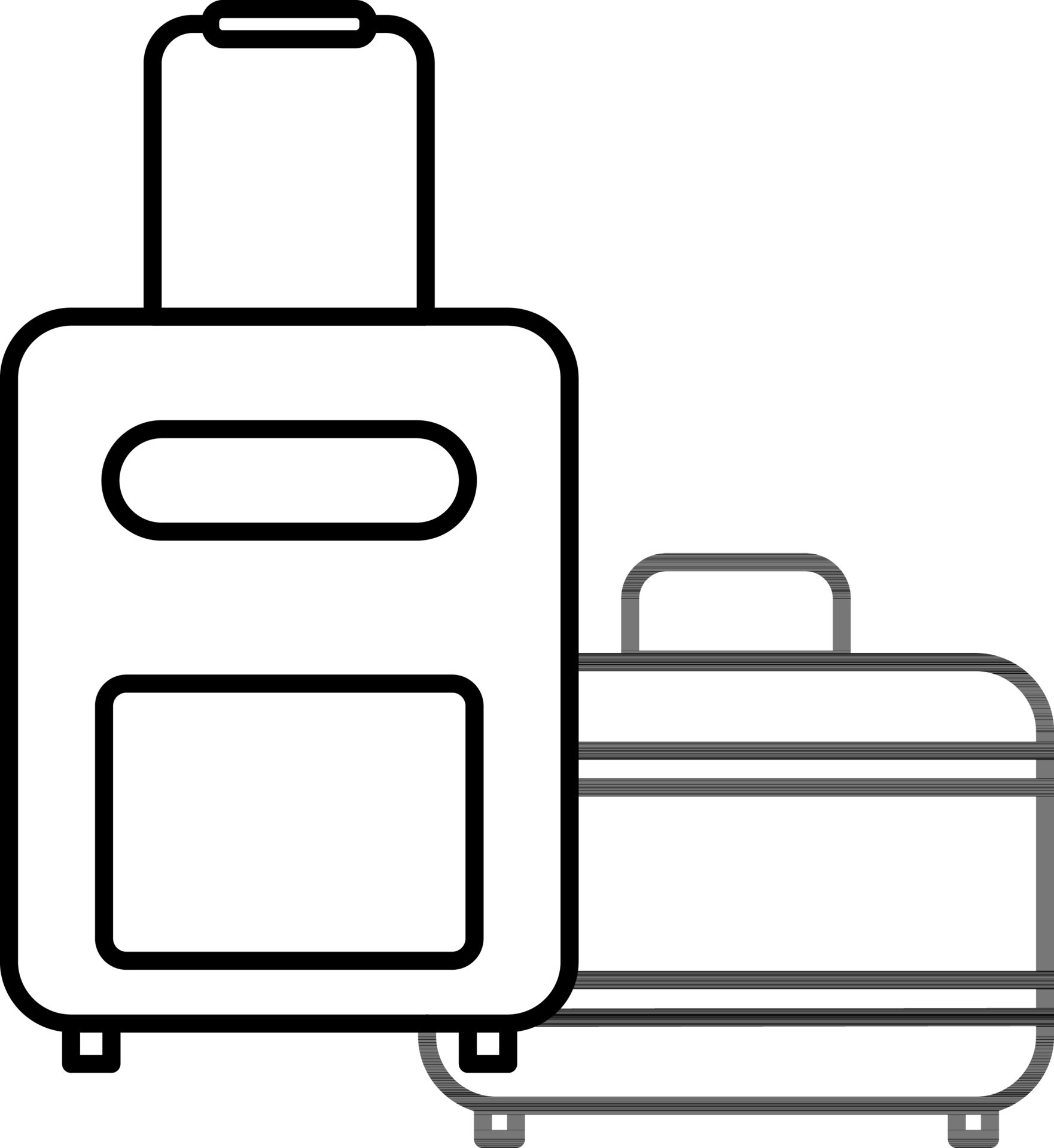 flat-style-luggage-or-suitcase-icon-in-black-outline-vector